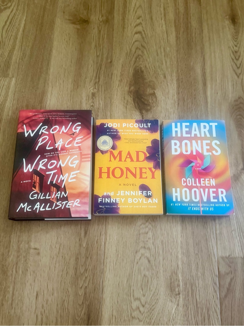 3 Book Bundle Thriller Romance Lot: Mad Honey Wrong Place Wrong Time Heart Bones